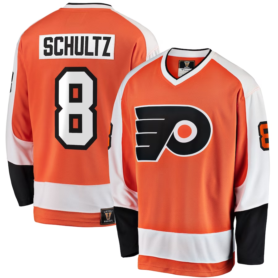 Men's Philadelphia Flyers Dave Schultz #8 Orange Jersey